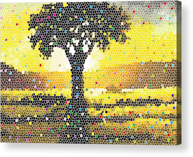 Sunset Acrylic Print featuring the painting Sunset Beauty by Anthony Mwangi