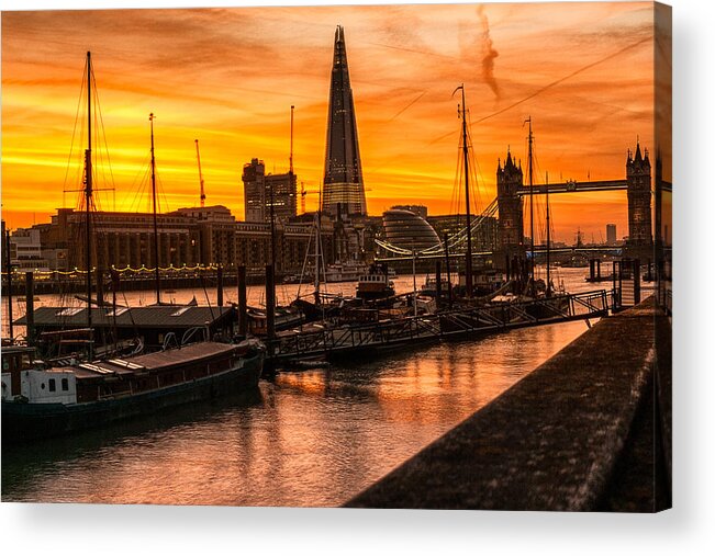 city Hall Acrylic Print featuring the photograph Sunset in London by Lenny Carter