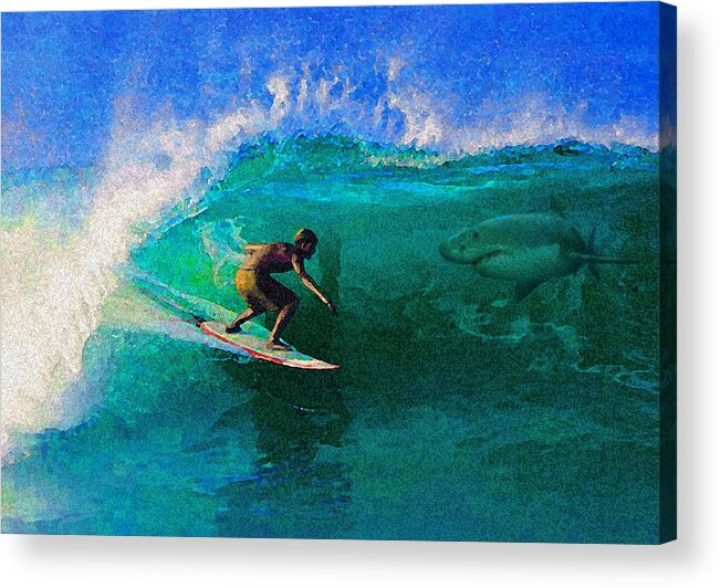 Hawaii Iphone Cases Acrylic Print featuring the photograph Surfs Up by James Temple