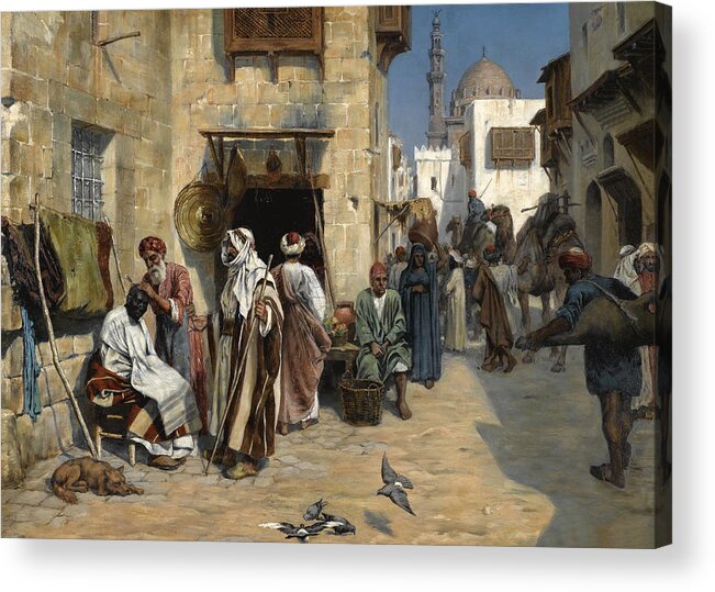 Orientalism Acrylic Print featuring the photograph The Barber by Munir Alawi