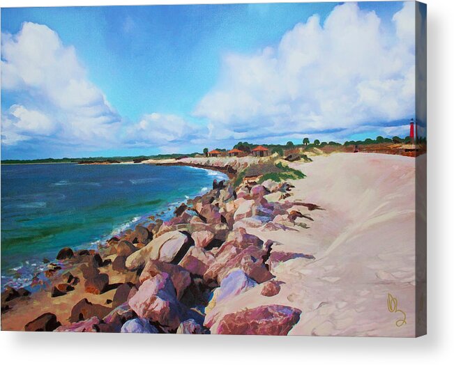 Beach Acrylic Print featuring the painting The Beach At Ponce Inlet by Deborah Boyd