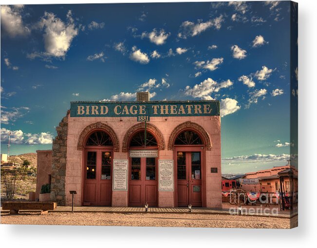 Bird Acrylic Print featuring the photograph The Bird Cage Theatre by Eddie Yerkish