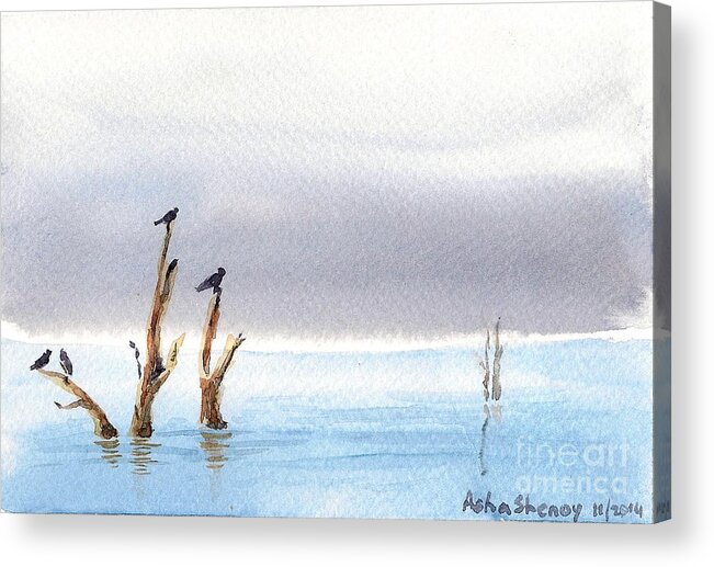 Calm Acrylic Print featuring the painting The Calm by Asha Sudhaker Shenoy