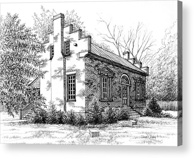 Carter House Acrylic Print featuring the drawing The Carter House in Franklin Tennessee by Janet King