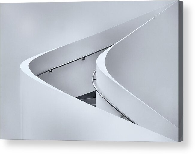 Architecture Acrylic Print featuring the photograph The Curved Stairs by Jeroen Van De