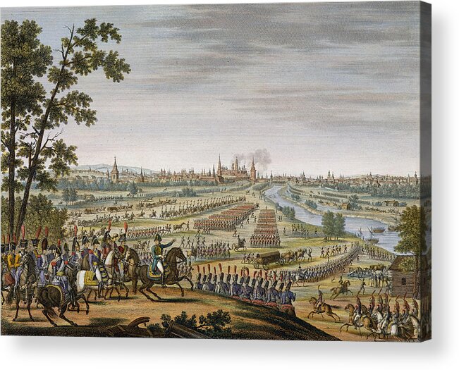 Print Acrylic Print featuring the drawing The Entry Of The French Into Moscow, 14 by Louis Francois Couche