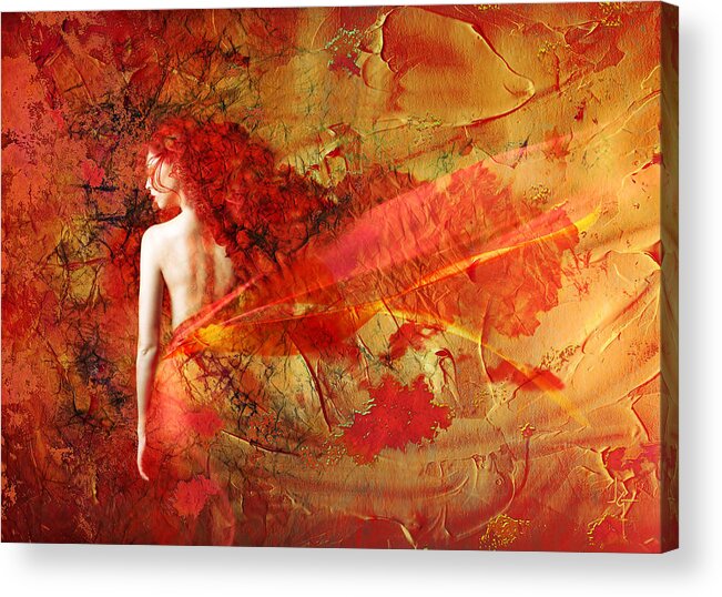 Art Acrylic Print featuring the painting The Fire Within by Jacky Gerritsen