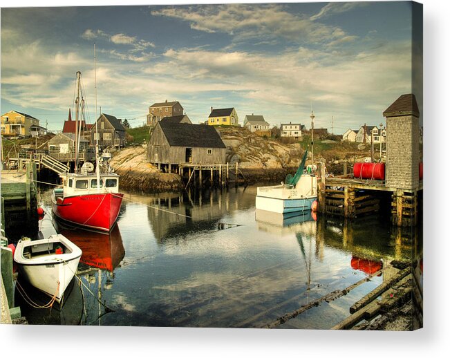 Rob Huntley Acrylic Print featuring the photograph The Harbour at Peggys Cove by Rob Huntley