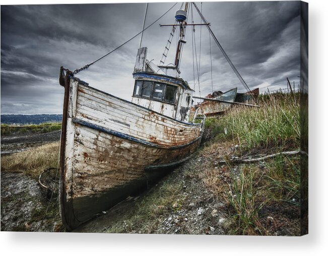 Boats Acrylic Print featuring the photograph The Lost Fleet Forsaken by Ghostwinds Photography