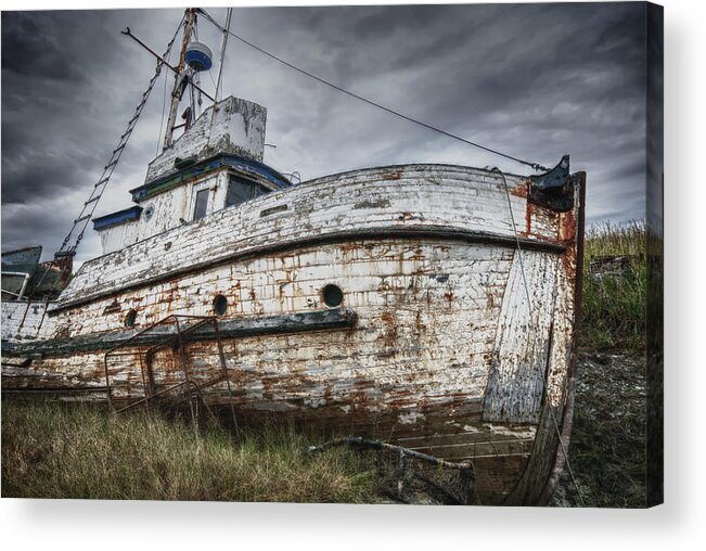 Boats Acrylic Print featuring the photograph The Lost Fleet Weathering the Storm by Ghostwinds Photography