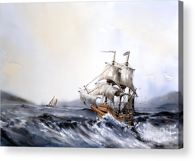 Val Byrne Acrylic Print featuring the painting F 822 The Mayflower by Val Byrne