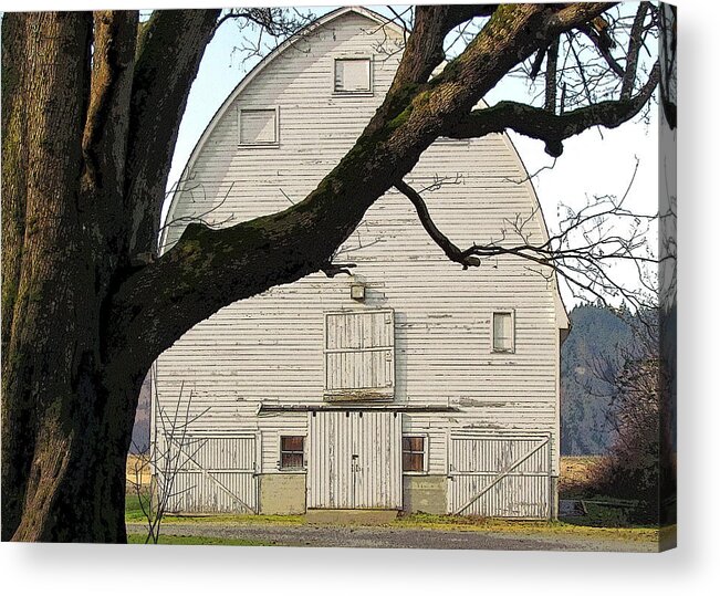Landscape Acrylic Print featuring the photograph The Old Barn by I'ina Van Lawick