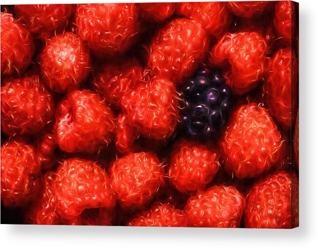 Berries Acrylic Print featuring the photograph The Raspberries by Clare VanderVeen