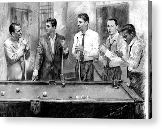 The Rat Pack Acrylic Print featuring the drawing The Rat Pack by Viola El
