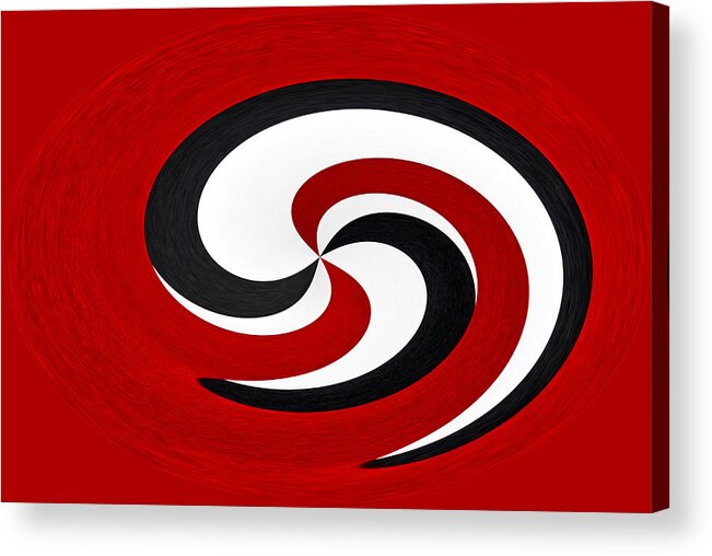 Abstract Acrylic Print featuring the photograph The Red and the Black by Winnie Chrzanowski