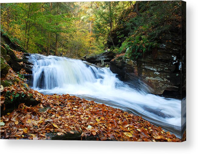 Waterfalls Acrylic Print featuring the photograph The Rushing Waterfall by Crystal Wightman