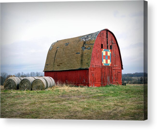 Barn Acrylic Print featuring the photograph The Trails Quilt Barn by Cricket Hackmann