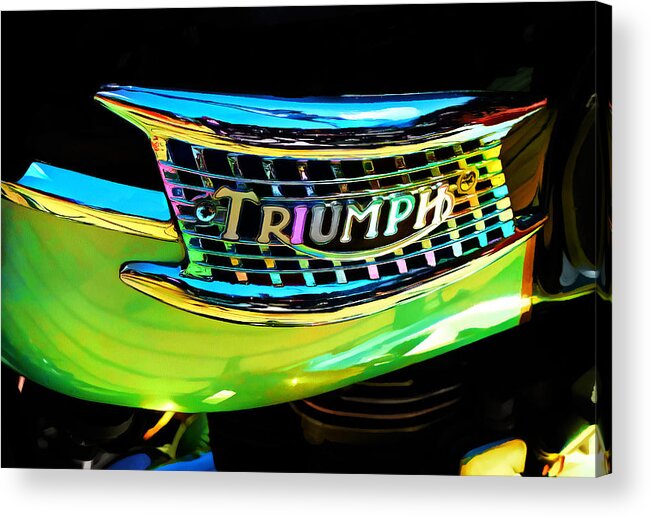 Triumph Acrylic Print featuring the photograph The Triumph Petrol Tank by Steve Taylor