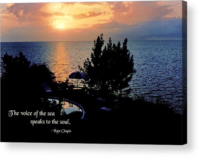 Quotation Acrylic Print featuring the photograph The Voice of the Sea by Mike Flynn