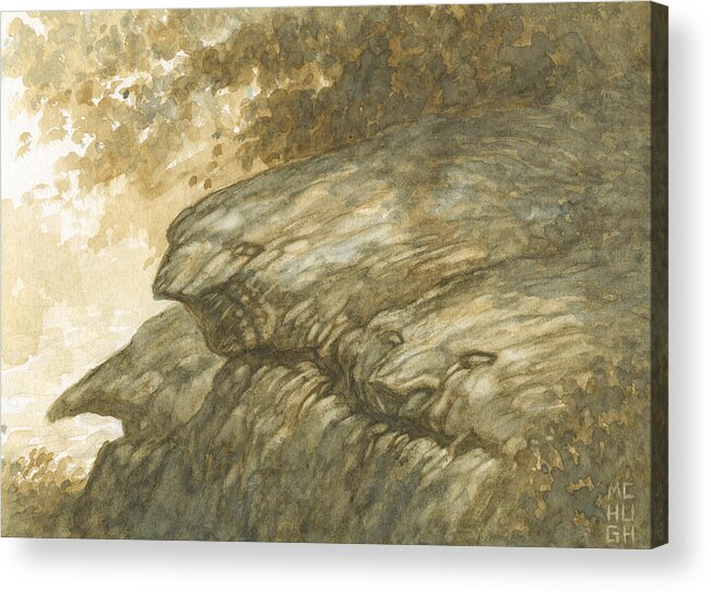 Rocks Acrylic Print featuring the painting Three Brothers by Jeremy McHugh