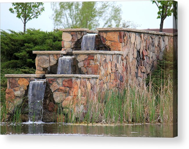 Water Acrylic Print featuring the photograph Three Tier Waterfall by Trent Mallett