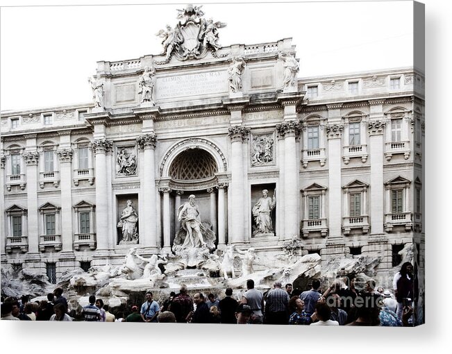 Trevi Fountain Acrylic Print featuring the photograph Trevi Fountain in Pastel by Jim Calarese
