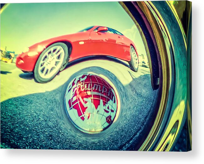 Retro Acrylic Print featuring the photograph Triumph and Jaguar by Spikey Mouse Photography