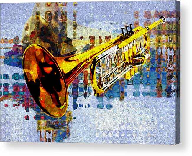 Trumpet Acrylic Print featuring the painting Trumpet by Jack Zulli