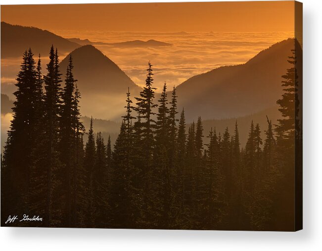 Beauty In Nature Acrylic Print featuring the photograph Tumtum Peak at Sunset by Jeff Goulden