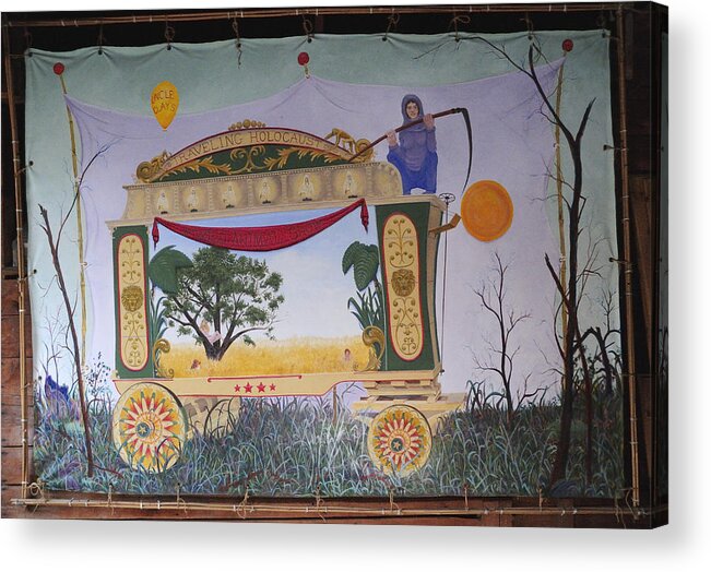 Circus Acrylic Print featuring the painting Uncle Clay's Traveling Holocaust and Wild Animal Show by Claiborne Coyle