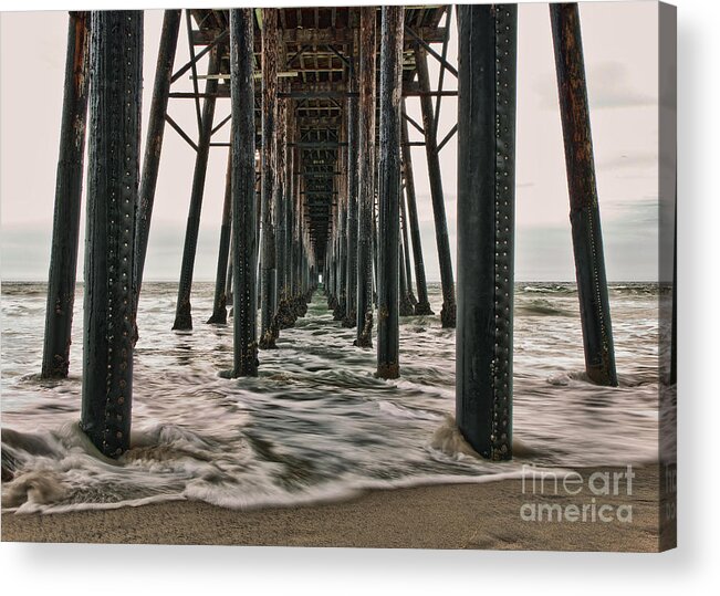 Under The Pier Acrylic Print featuring the photograph Under The Pier by Eddie Yerkish