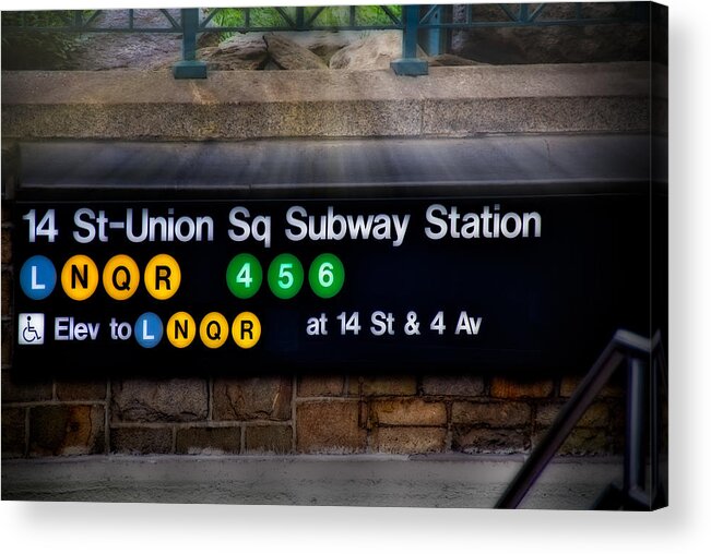 Union Square Acrylic Print featuring the photograph Union Square Subway Station by Susan Candelario