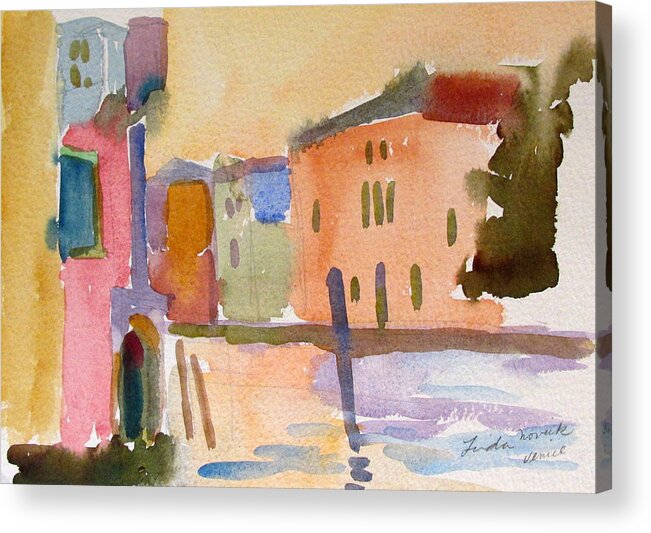 Venice Acrylic Print featuring the painting Venice Dawn by Linda Novick