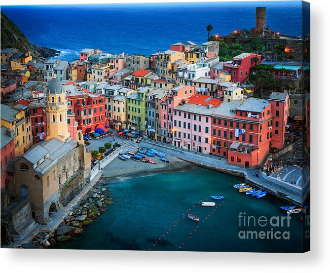 Cinque Terre Acrylic Print featuring the photograph Vernazza Sera by Inge Johnsson