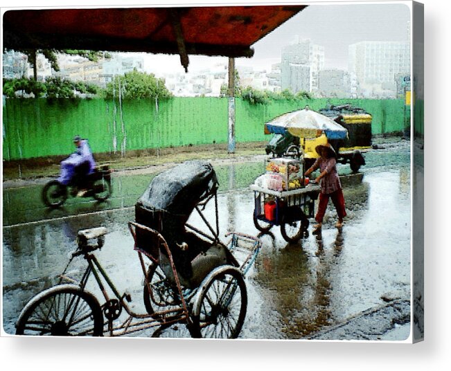 Udo Linke Acrylic Print featuring the photograph Vietnam Rainy Saigon by Udo Linke