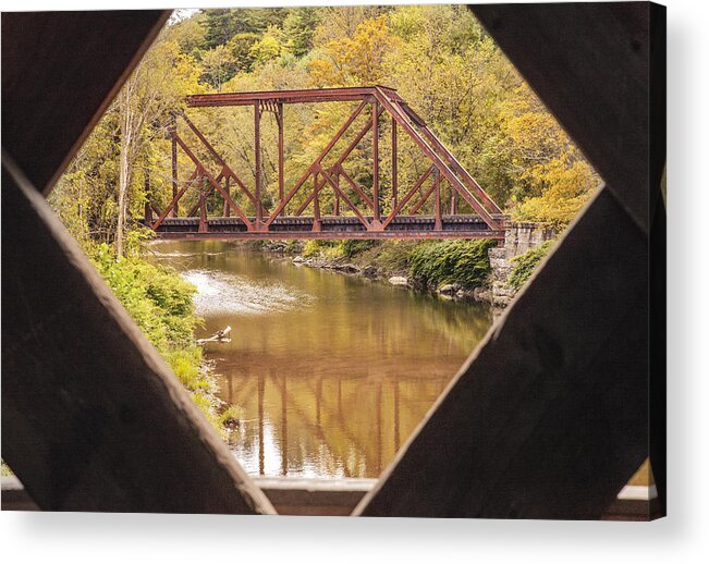 Worrall Acrylic Print featuring the photograph View from Worrall Covered Bridge by Vance Bell