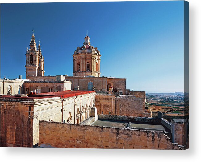 No People Acrylic Print featuring the photograph View Of Church And Palace by Scott Frances