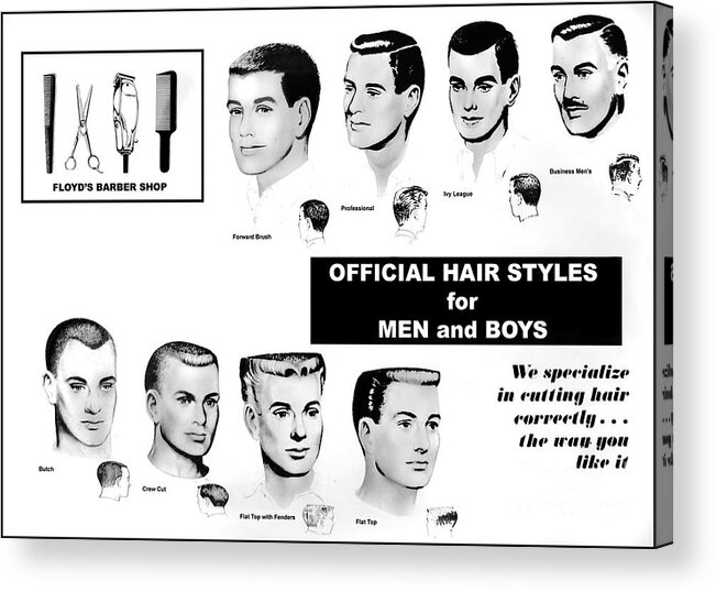 Vintage Acrylic Print featuring the photograph Vintage Barber Haircut Poster by Action