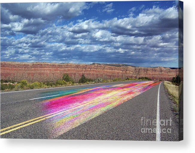 Desert Highway Acrylic Print featuring the digital art Walking With God by Margie Chapman