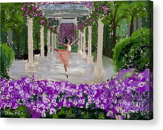 Gardens Acrylic Print featuring the painting Water Dancer at Longwood Gardens by Serenity Studio Art