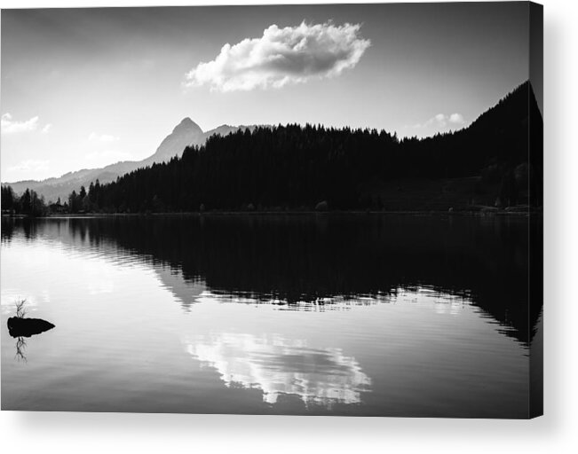Water Acrylic Print featuring the photograph Water reflection black and white by Matthias Hauser