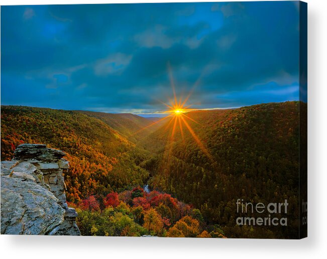 West Virginia Acrylic Print featuring the photograph West Virginia sunset in Fall by Dan Friend