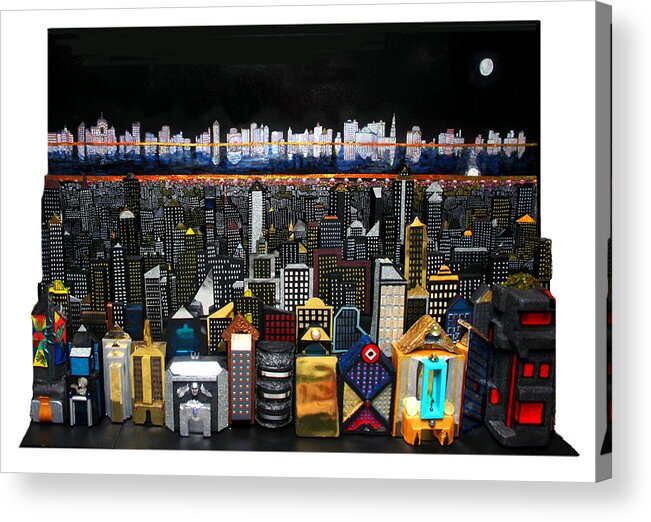 New York Acrylic Print featuring the painting Westside Looking Towards the Hudson by Robert Handler