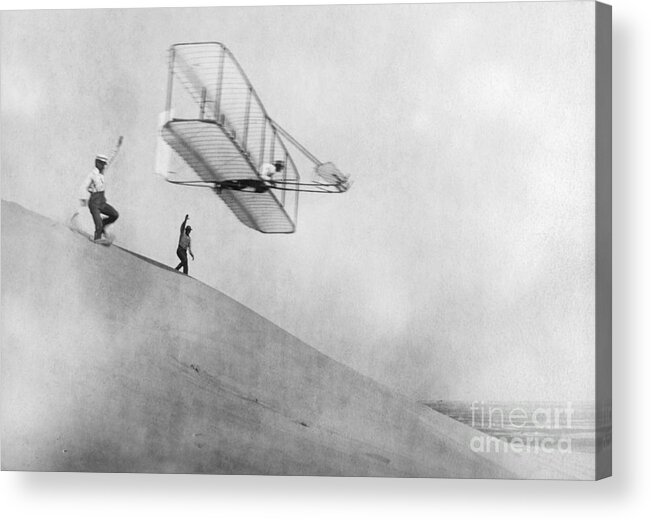 History Acrylic Print featuring the photograph Wilbur Wright Pilots Early Glider 1901 by Science Source