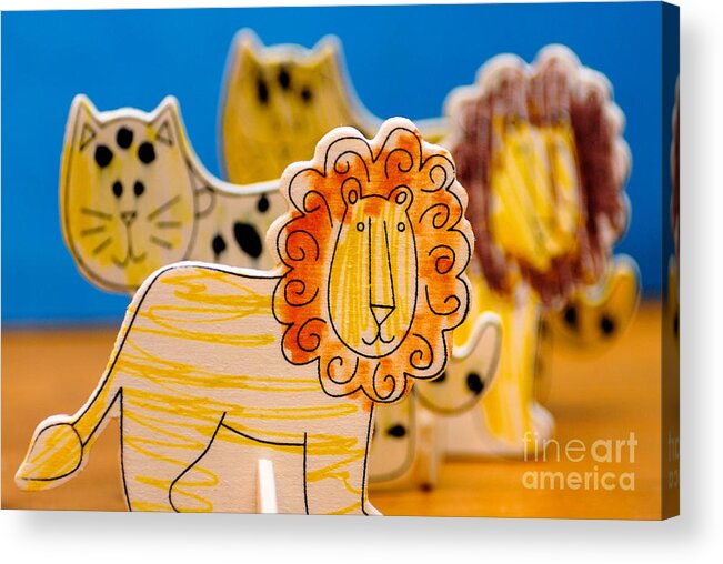 Animal Acrylic Print featuring the photograph Wild Animals Colored by a Child by Amy Cicconi