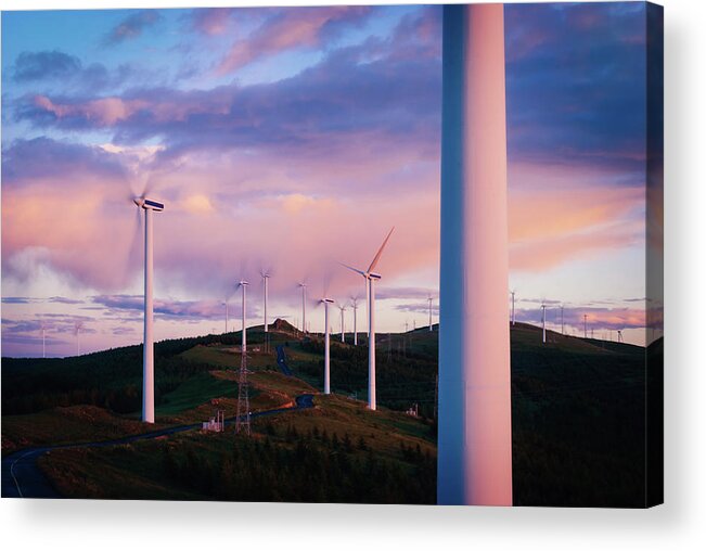 Scenics Acrylic Print featuring the photograph Wind Turbines by Bjdlzx