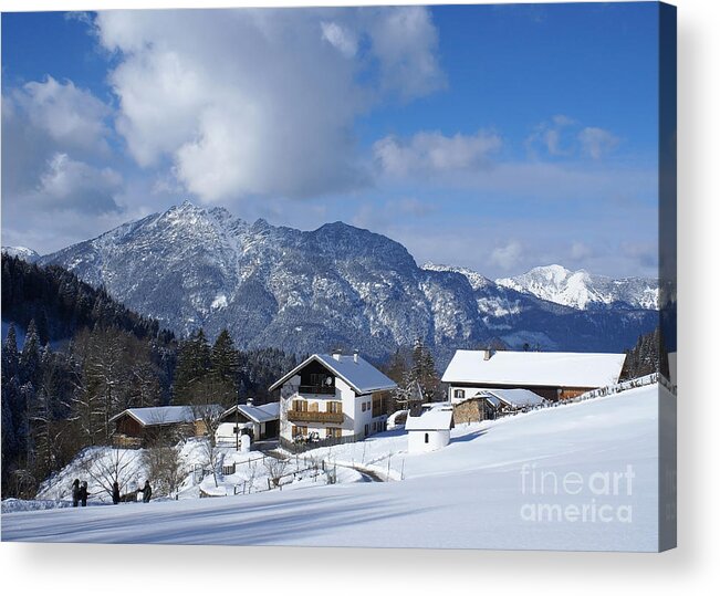 Prott Acrylic Print featuring the photograph winter in the Bavarian alps 1 by Rudi Prott