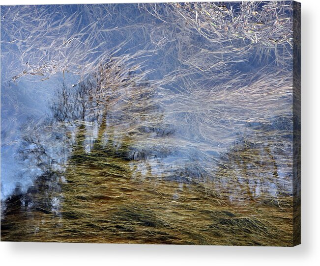 River Acrylic Print featuring the photograph Winter reflection River Lathkill by Jerry Daniel