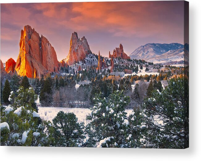 Garden Of The Gods Acrylic Print featuring the photograph Winter Serenity by Tim Reaves