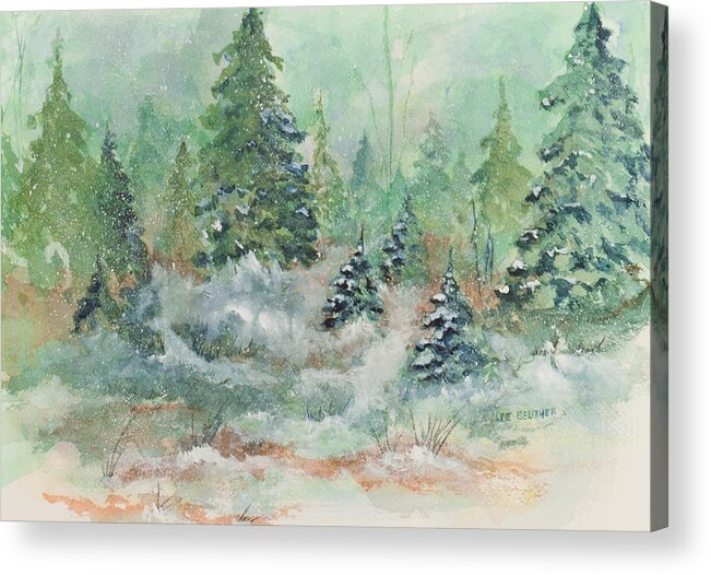 Painting Acrylic Print featuring the painting Winter Wonderland by Lee Beuther
